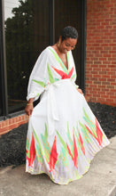 Load image into Gallery viewer, Tropical Pleaded Maxi Dress
