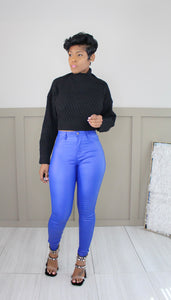 Royal Blue Stretch Fit Pants