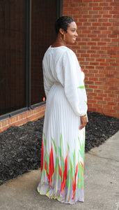 Tropical Pleaded Maxi Dress