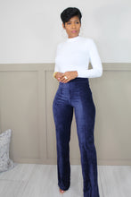 Load image into Gallery viewer, Navy Stretch Suede Bottoms
