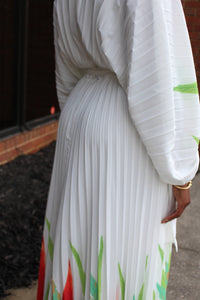 Tropical Pleaded Maxi Dress