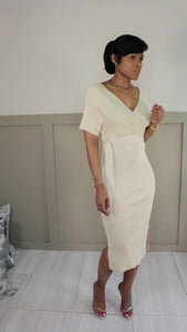 Knit Stretch Belted Midi