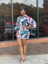 Load image into Gallery viewer, Multi Color Drawstring Romper
