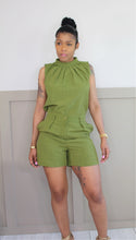 Load image into Gallery viewer, Olive Pleated Shorts Set
