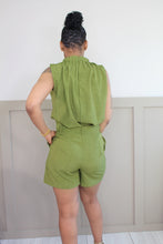 Load image into Gallery viewer, Olive Pleated Shorts Set
